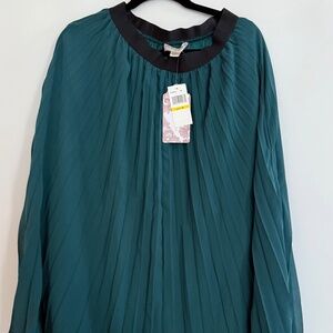 Land of the Free Green Midi pleated skirt Medium